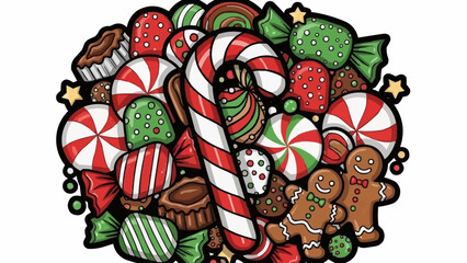 A Festive Assortment of Christmas Candies and Cookies.
