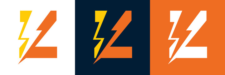 Electricity Letter Z Logo Vector Design for Lightning Bolt initials, company, technology and symbol