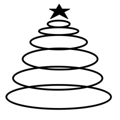 black christmas tree icon isolated on white background