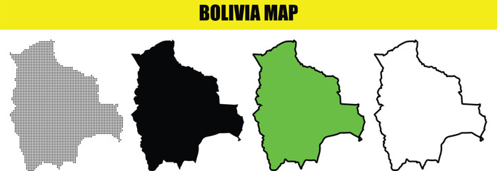 Dotted gradient Bolivia map for backgrounds, brochures, web, infographics, and digital media. Vector illustration isolated on white background.