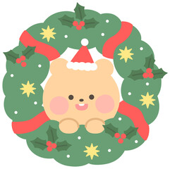 Christmas background wreath decoration illustration