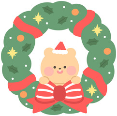 Christmas background wreath decoration illustration