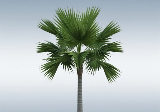 Elegant sabal palm with iconic fan shaped fronds, a symbol of tropical landscapes