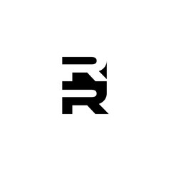 RR Negative Space Monogram Logo – Modern Minimal Lettermark Design