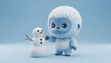 Adorable Yeti Bobblehead: Cute Snow Monster & Snowman Miniature Figurine