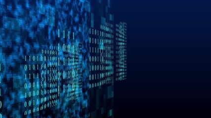 Binary Code Universe: A digital cosmos of binary code comes to life. The composition, highlighting a futuristic and technologically advanced landscape. - Powered by Adobe