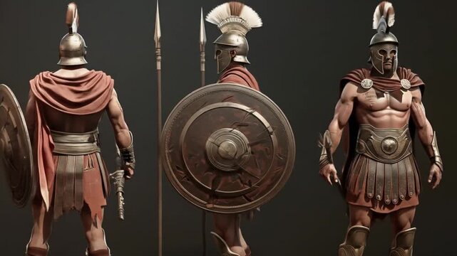 3d game character roman gladiator warrior Videos