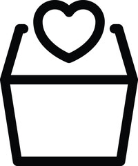 Donation box with heart icon
