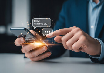 A close-up image showing a person, likely male, with fair skin and wearing a dark blue suit jacket