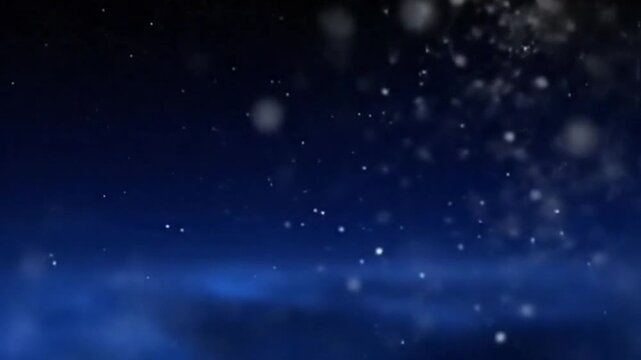 Ethereal snow flurries on blue gradient