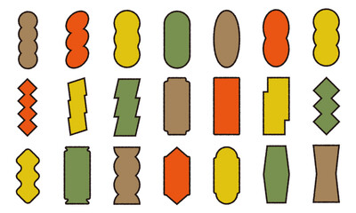 秋色の縦書き小見出し用フレームひとそろい