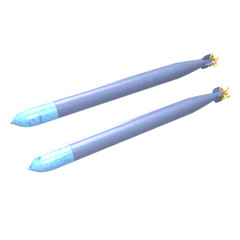 魚雷 CGレンダリング画像 透過PNG