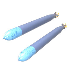 魚雷 CGレンダリング画像 透過PNG