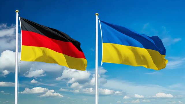 ドイツの国旗とウクライナの国旗(Germany flag & ukraine flag.)
