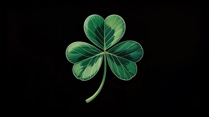 four leaf clover on black