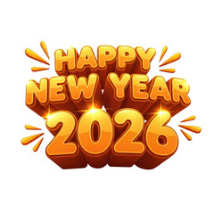 Fototapeta premium Happy New Year 2026 Celebration: A vibrant and cheerful visual that encapsulates the spirit of welcoming the year 2026 with joy and optimism, wishing a happy start for the new year. 