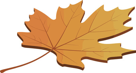 Autumn maple leaf illustration, fall season nature element, orange brown foliage design, isolated botanical graphic, minimal style