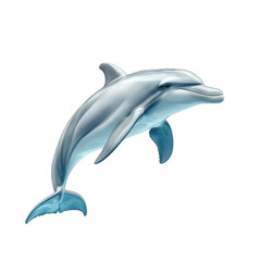 Fototapeta premium A graceful dolphin gliding through the clear blue ocean waters. its agility and elegance. with sunlight filtering through the surface. creating a serene underwater ambiance