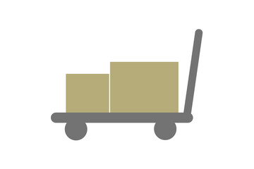 荷物が乗ったカート　灰色 