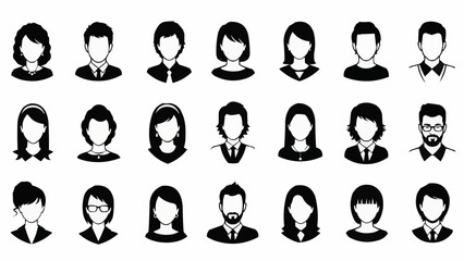 Collection of diverse professional avatar icons representing people.