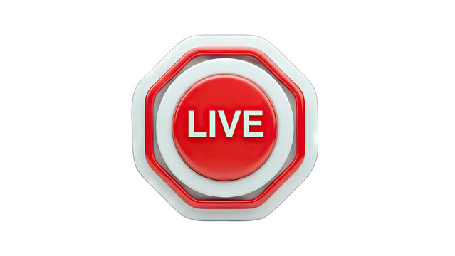 Live Button Icon on White Background