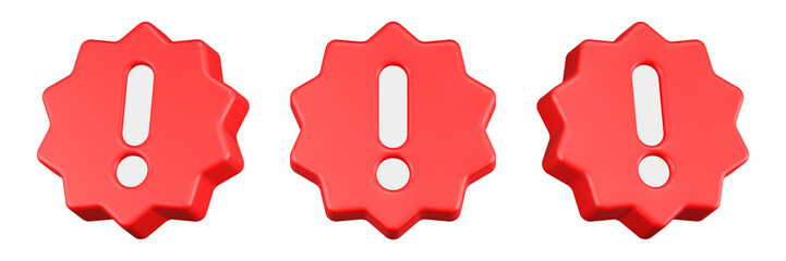 3d rendering icon white alert red gear button