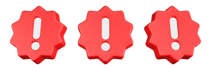 3d rendering icon white alert red gear button