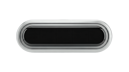 Metallic Oval Button Isolated on White Background