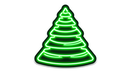 Fototapeta premium Neon Green Christmas Tree Sign for Festive Holiday Decoration