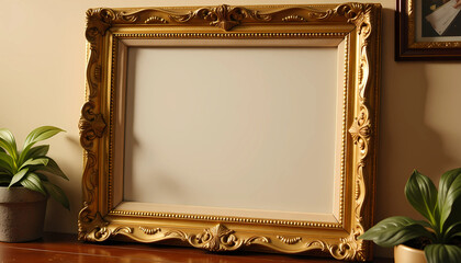 old photo frame on wood background