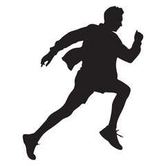 Fototapeta premium Silhouette of a man running with determination and speed