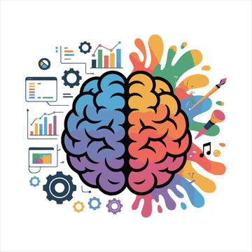 Creative Brain Learning Vector Illustration,Knowledge and Innovation Concept Vector,Artificial Intelligence Education Vector Design,Brain and Books Learning Concept Illustration,Smart T.