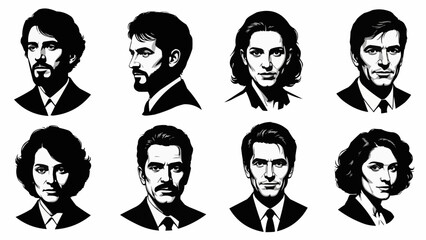 Collection of Diverse Professional Portraits in Black and White.