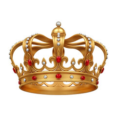 golden crown PNG isolated on transparent background