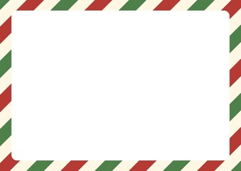 Red and Green Postcard Christmas Card Greetings. © Rashad