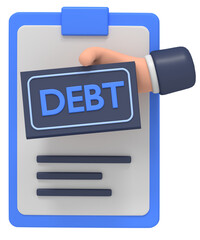 Hand Holding Debt Card Over Form