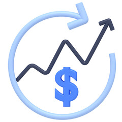 Dollar Sign with Arrow and Graph