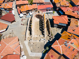 Hagia Sophia or Saint Sofia Church aerial view, Nesebar