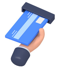 3D Render of Hand Inserting ATM Card