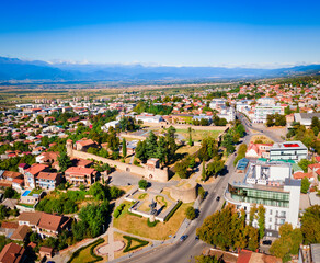 Batonis Tsikhe Fortress aerial view, Telavi