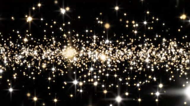 Dazzling starfall cascading on a dark sky