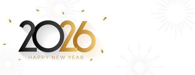 elegant 2026 new year banner with confetti decor
