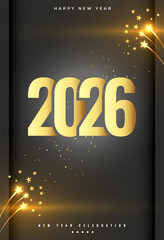 happy new year 2026 dark poster for social media