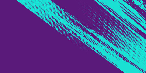 Picture Sports Background with Blue and Purple Brush Texture and Halftone Effect. Grunge Background sports