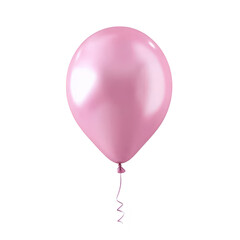 A glossy pink balloon floats against a clean white background. symbolizing celebration and joy. perfect for use in party invitations. festive decorations. or promotional materials