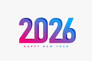 2026 new year holiday background in papercut style
