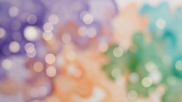 Dreamy pastel watercolors with glowing bokeh orbs