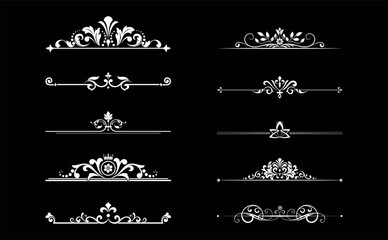 Vintage set. Floral elements for design monograms, invitations, frames, menus and labels. Graphic design of the website, cafes, boutiques, hotels, wedding invitations.