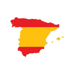 Map of Spain with flag vector illustration for travel 