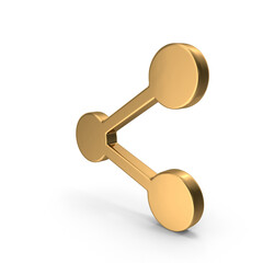 Gold Share Network Icon With Connected Nodes Design